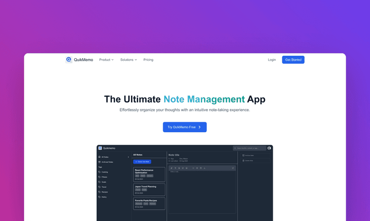 header image for Quikmemo